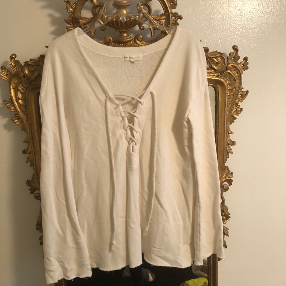 SOLD cozy tie up top